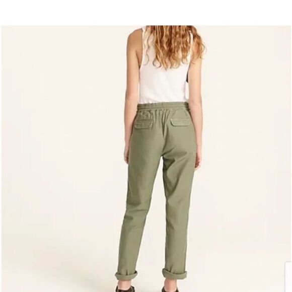 J. Crew | Tie-Waist Camp Pant in Pale Cypress Olive Green | MT Medium Tall - Picture 4 of 8